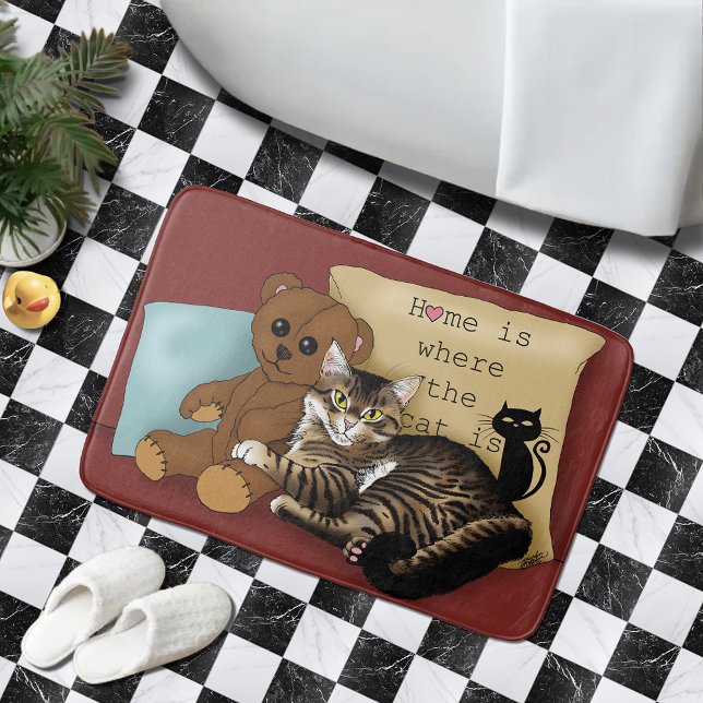 Tabby Home Burgundy Cat Bath Mat (Creator Uploaded)
