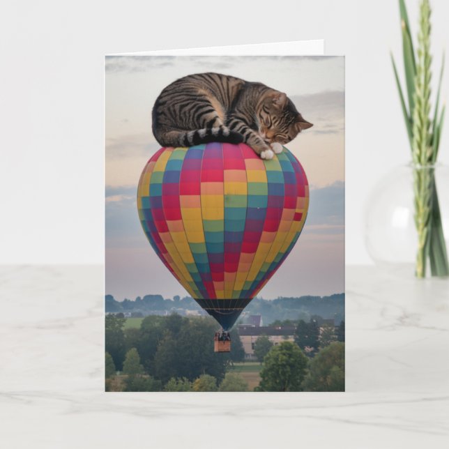  Tabby Hot Air Balloon Card (Front)