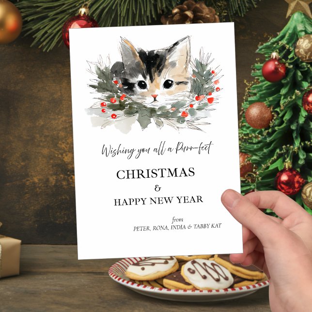 Tabby Kat Christmas Greetings Card (Creator Uploaded)