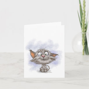Tabby Kitten Cartoon Card