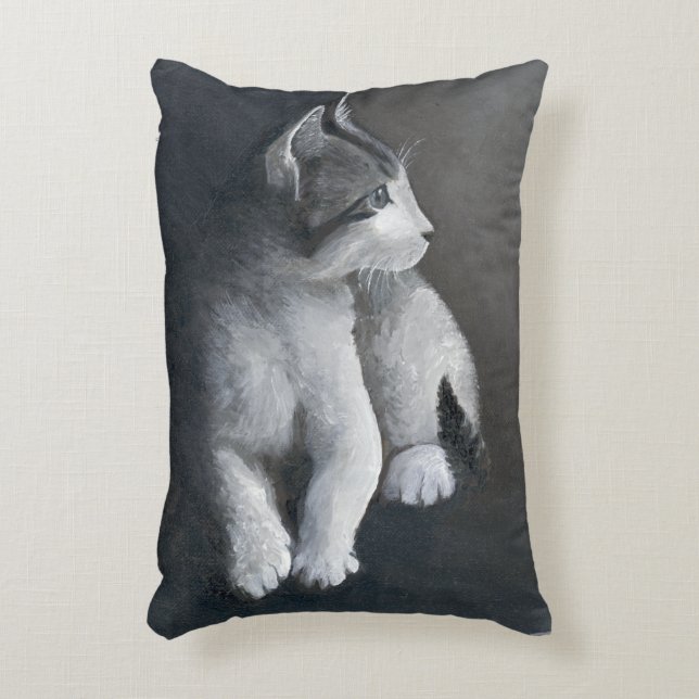 Tabby Kitten Decorative Cushion (Front(Vertical))
