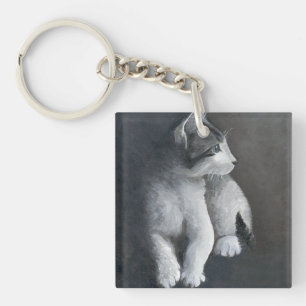 Tabby Kitten Key Ring