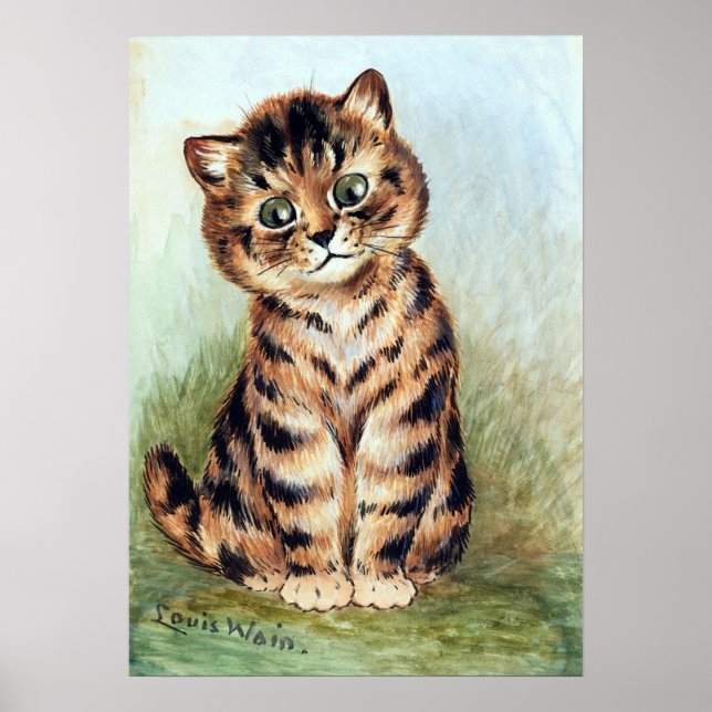 Tabby Kitten, Louis Wain Poster (Front)