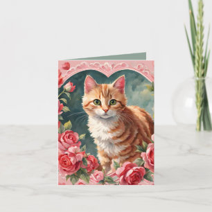 Tabby Kitten Meow-velous Valentine Card