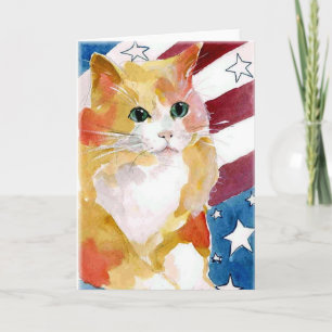 Tabby Kitten Stars & Stripes Card