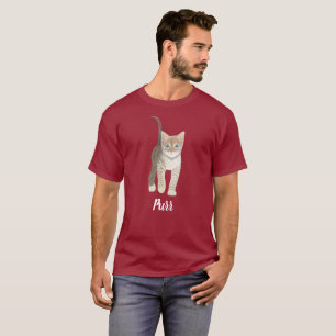 Tabby Kitten With Text Maroon T-Shirt