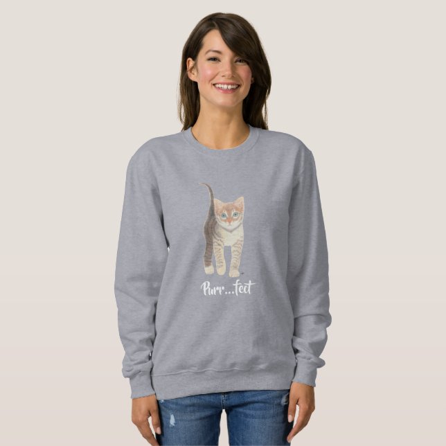 Tabby Kitten Women's Tri-Blend Sweatshirt (Front Full)