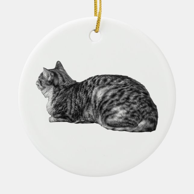 Tabby Loaf Keepsake Ceramic Ornament (Front)