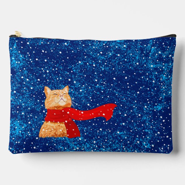 Tabby loves Snow Accessory Pouch (Front)