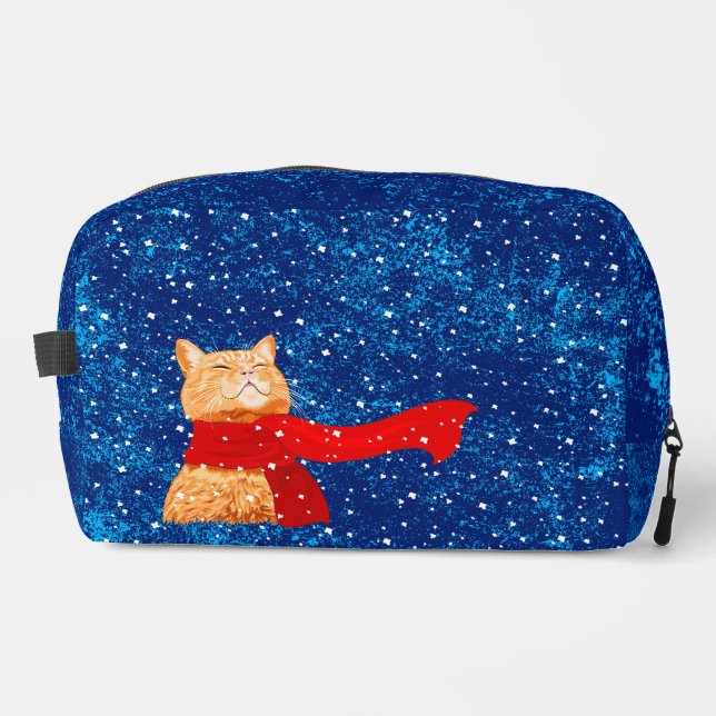 Tabby loves Snow Dopp Kit (Front)