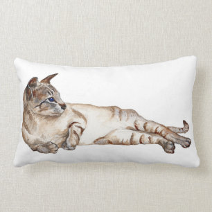 tabby point siamese cat lumbar support pillow