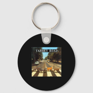 Tabby Road Cool Tabby Cats Crossing  Key Ring