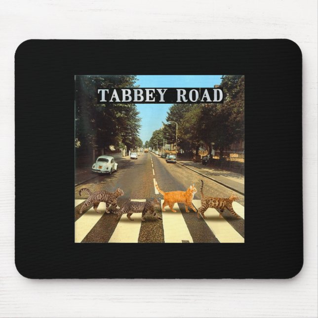Tabby Road Cool Tabby Cats Crossing  Mouse Pad (Front)