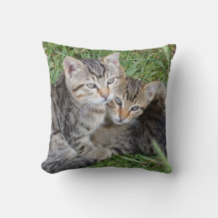 Tabby Sisters Throw Pillow