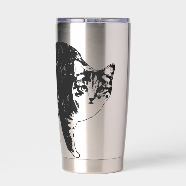 Tabby Under Holiday Lights Insulated Tumbler (Back)