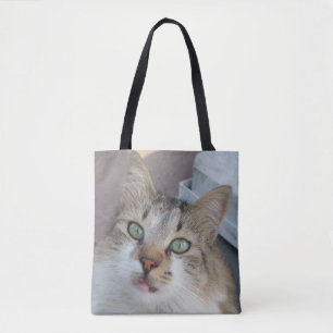 Tabby White Cat Tote Bag