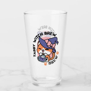 Tabby Witch Brew – Cute Halloween Cat Design Glass