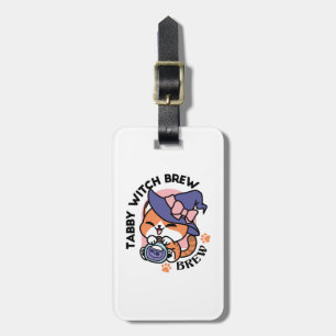 Tabby Witch Brew – Cute Halloween Cat Design Luggage Tag