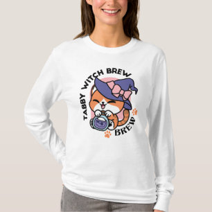 Tabby Witch Brew – Cute Halloween Cat Design T-Shirt