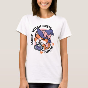 Tabby Witch Brew – Cute Halloween Cat Design T-Shirt