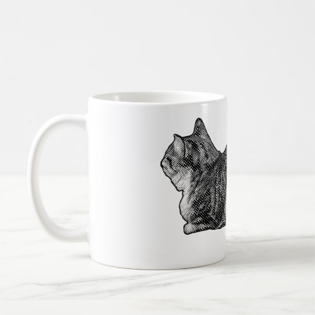 Tabby with Paws Tucked Coffee Mug (Left)