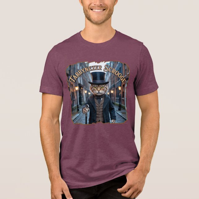 Tabbynezer Scrooge Photographic – Tabby Scrooge Tri-Blend Shirt (Front)