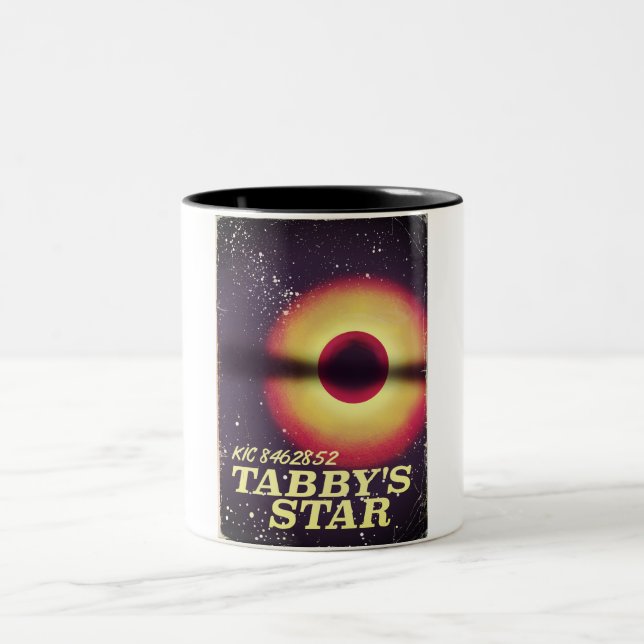 Tabbys star space poster Two-Tone coffee mug (Center)