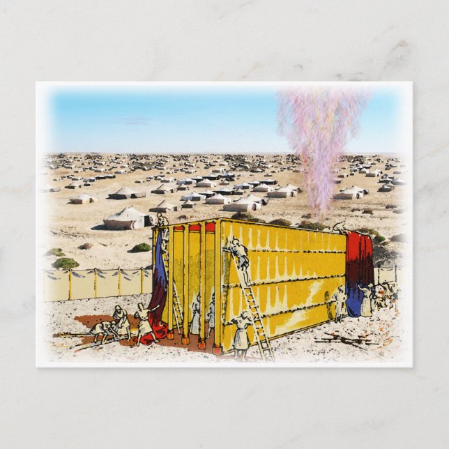 Tabernacle in the Midst, Setting Up Postcard (Front)