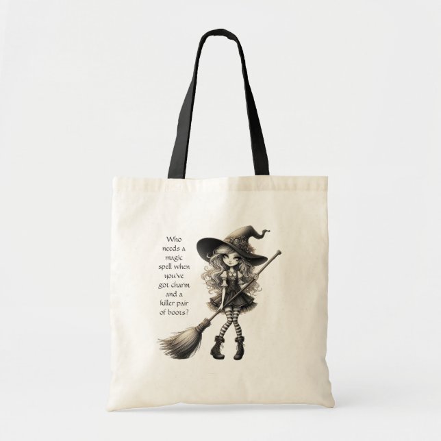 Tabitha and her Boots - Witch Candy Bag Tote (Front)