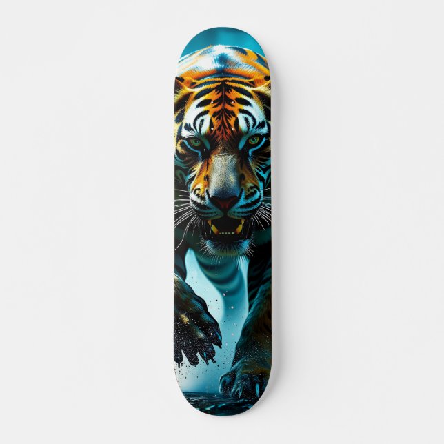 Tabla de Skate Tigre Atacando Skateboard (Front)