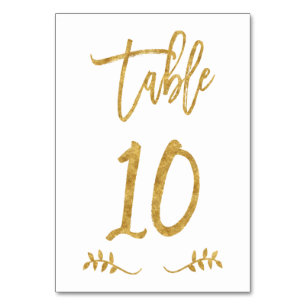 Table 10   Elegant Gold Handwriting Brushed Laurel Table Number
