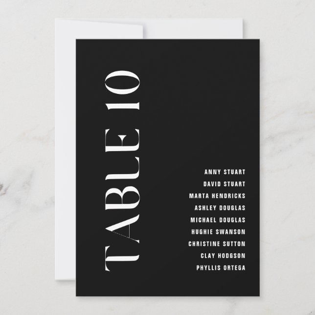 Table 10 Modern Bold Wedding Table Number (Front)