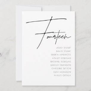 Table 14 Modern Wedding Table Number template