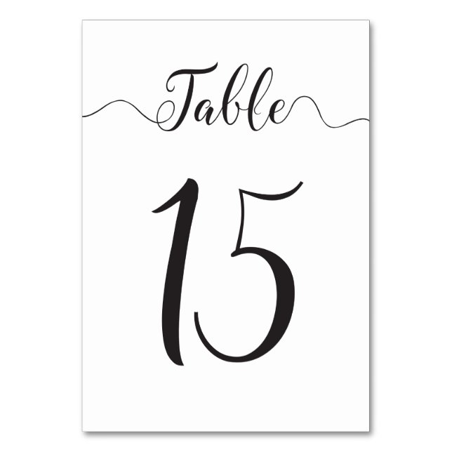 Table 15 Wedding Table Card Number (Front)