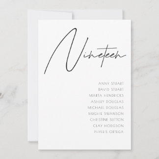 Table 19 Modern Wedding Table Number template