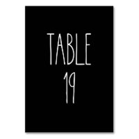 Table 19 Rae Dunn Pottery Black Table Card