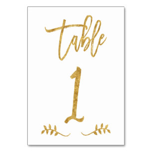 Table 1   Elegant Gold Handwriting Brushed Laurel Table Number