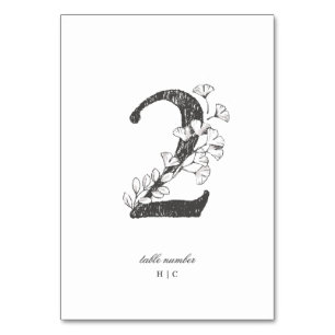 Table 2 Beautiful Floral Sketched Wreath Wedding Table Number