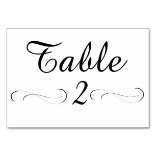 Table 2 table card