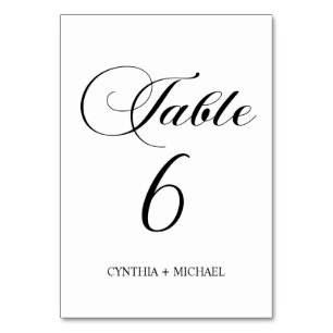Table 6 Modern Script Wedding Table Number