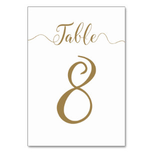 Table 8 Gold Wedding Table Numbers