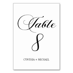 Table 8 Modern Script Wedding Table Number