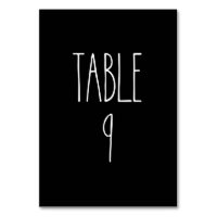 Table 9 Rae Dunn Pottery Black Table Card
