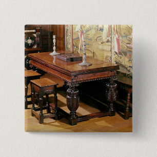 Table and chairs, known as Bromley-by-Bow 15 Cm Square Badge