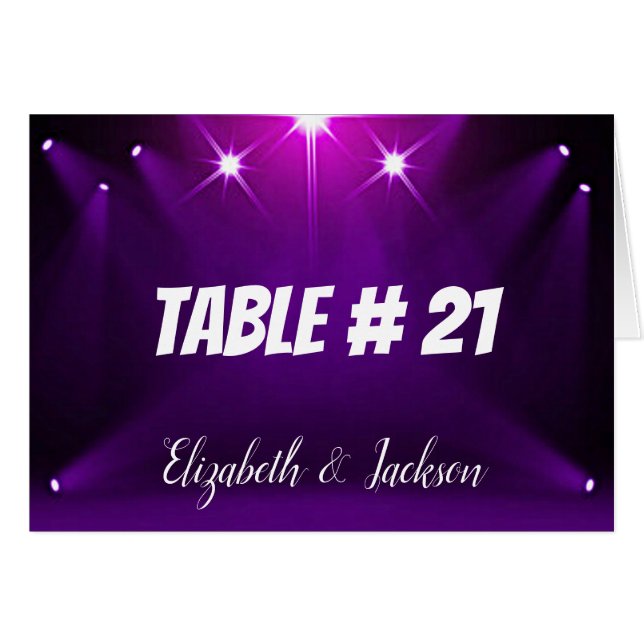 Table Card # 21 - In the Spotlight Wedding / Party (Front Horizontal)
