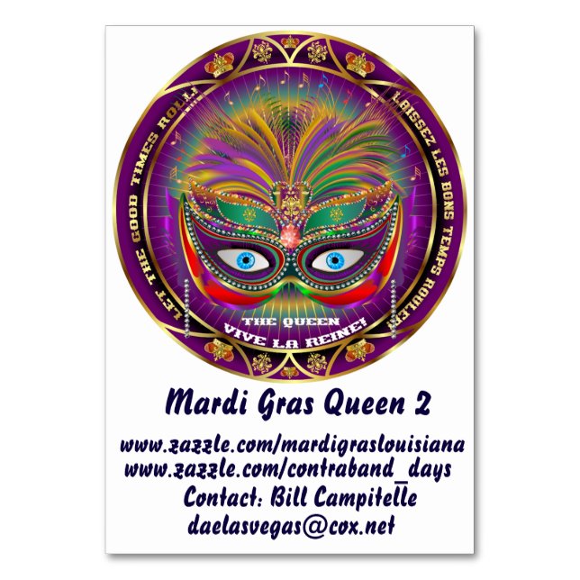 Table Card Mardi Gras (Back)