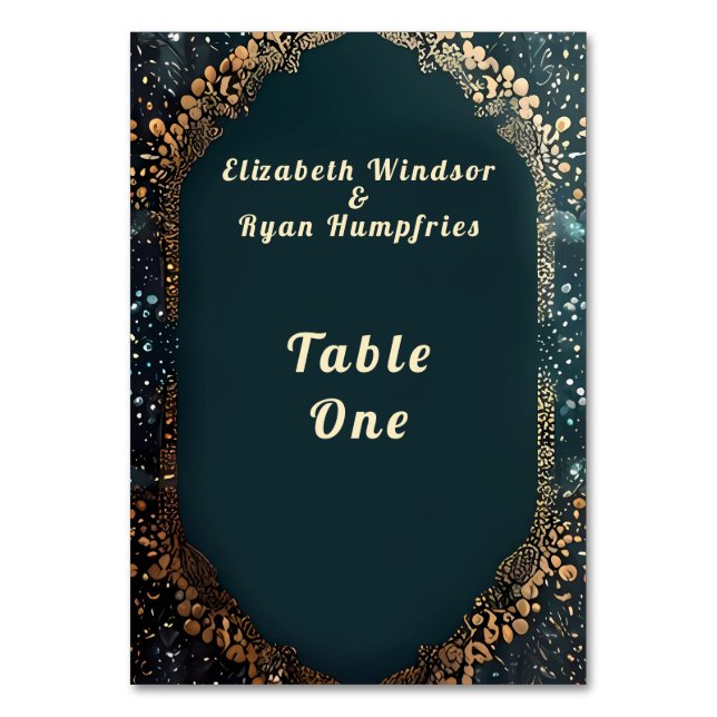 Table Card numbers floral design (Front)