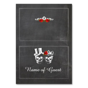 Table Cards Name Of Guest Wedding Skull Chalk