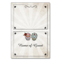 Table Cards Name Of Guest Wedding Sugar Skull