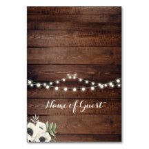 Table Cards Name Of Guest Wedding Wood Anemone